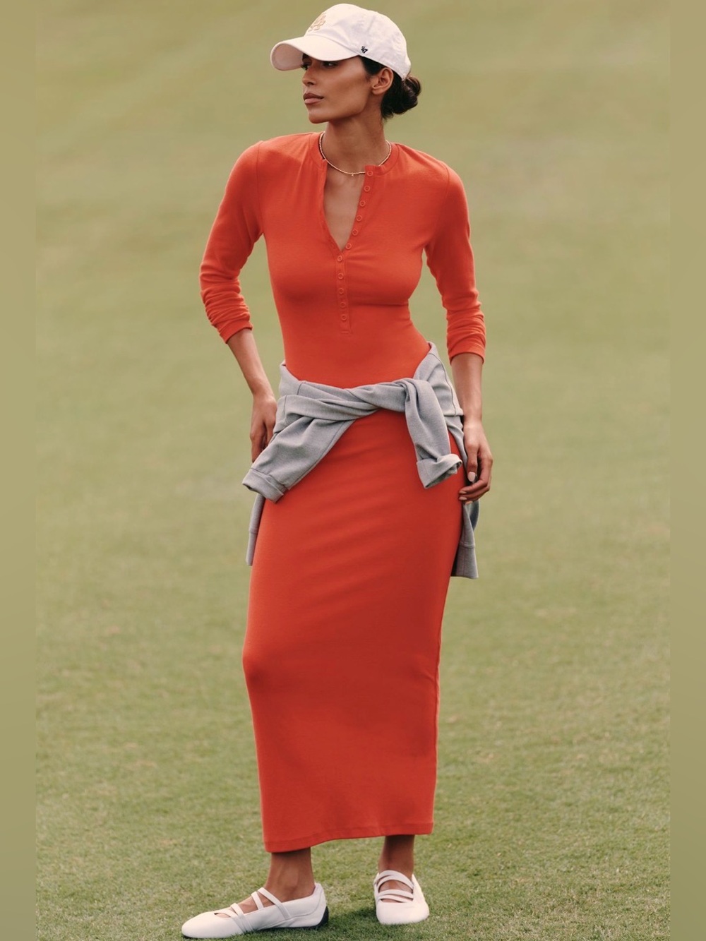 Daily Practice Long-Sleeve Ribbed Maxi Dress